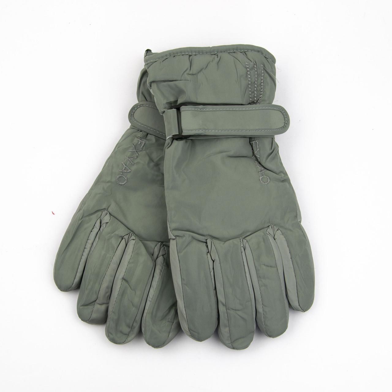 Рукавиці болоньєві лижні підліткові з хутром на липучці 13-14 років Сірий (23-12-67)