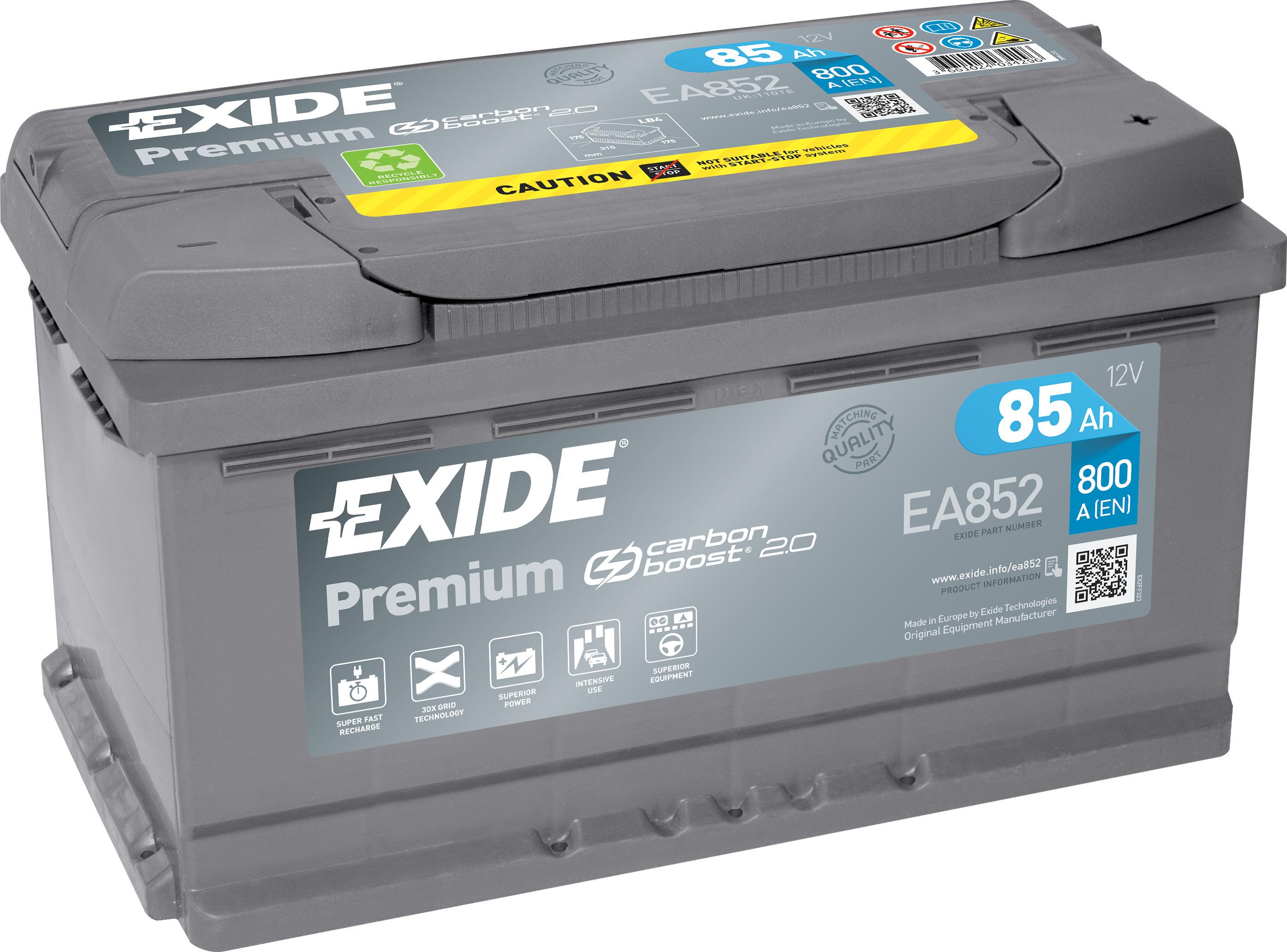 ᐉ Аккумулятор автомобильный EXIDE Premium Carbon Boost 2.0 EA852 EN 6СТ ...