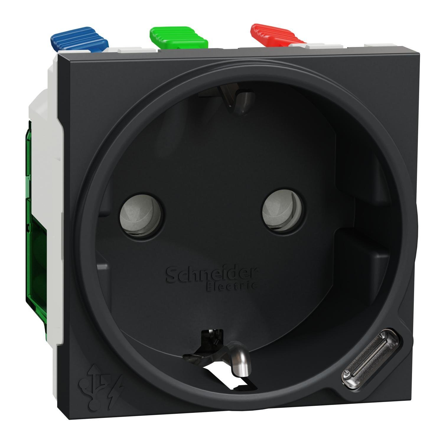 Розетка та USB тип С Schneider Electric Unica New 10,5 Вт 2 модулі Антрацит (NU301754) Розетка та USB тип С Schneider Electric Unica New 10,5 Вт 2 модулі Антрацит (NU301754)