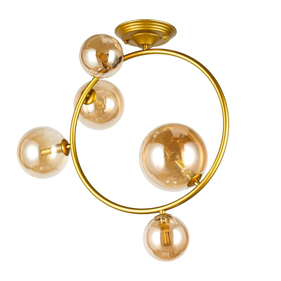 Люстра молекула потолочная Levistella 918LP267-5 SGGD/BR плафоны коричневые Золотой