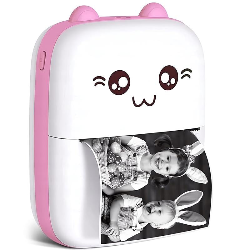 Принтер детский Mini Printer с моментальной распечаткой с телефона + 1 рулон термобумаги Розовый (f9149c29)
