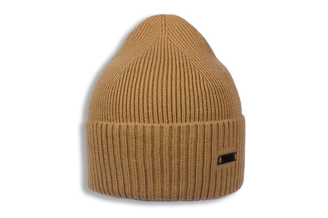 Шапка молодіжна Apex АРКТІК кашемірова з відворотом утеплена флісом one size Карамельнийний (282209) - фото 1