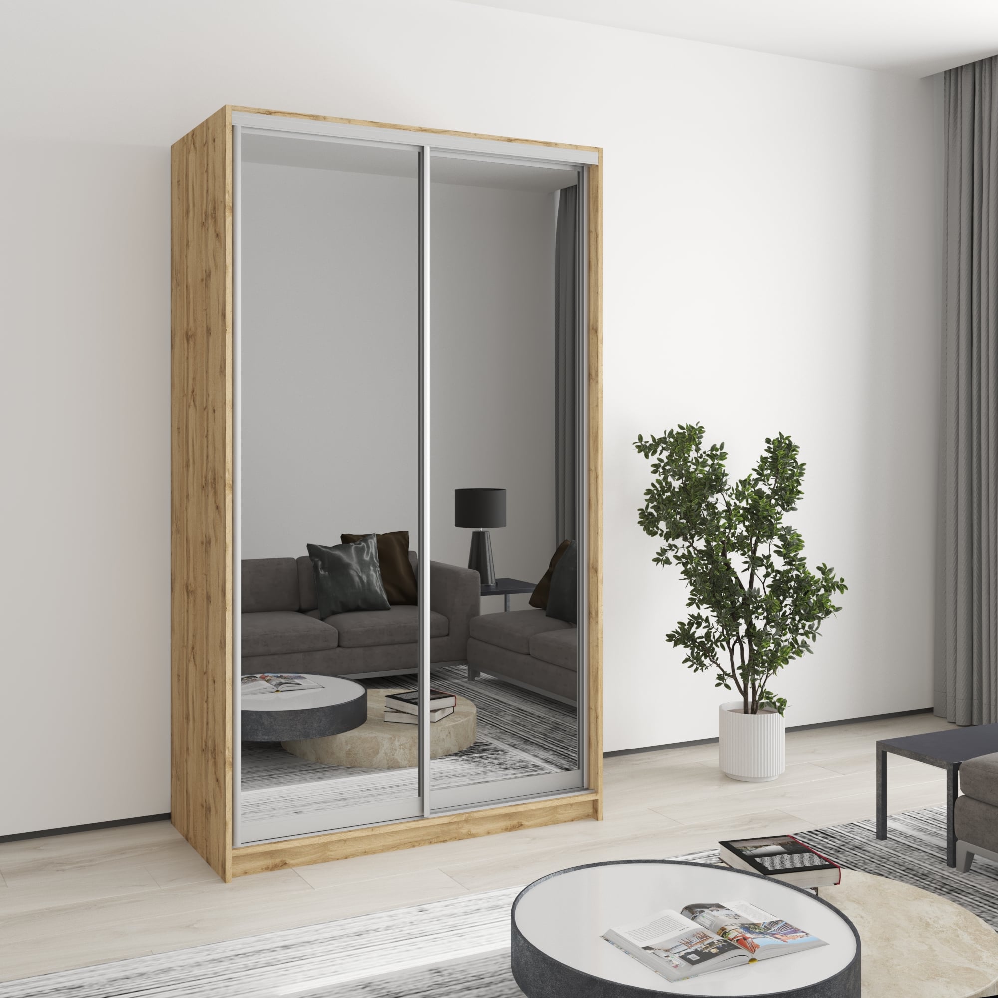 Шкаф-купе двухдверный Mebel Star Стандарт AL MBS-3488 120х60х210 см Дуб тахо (1003820)