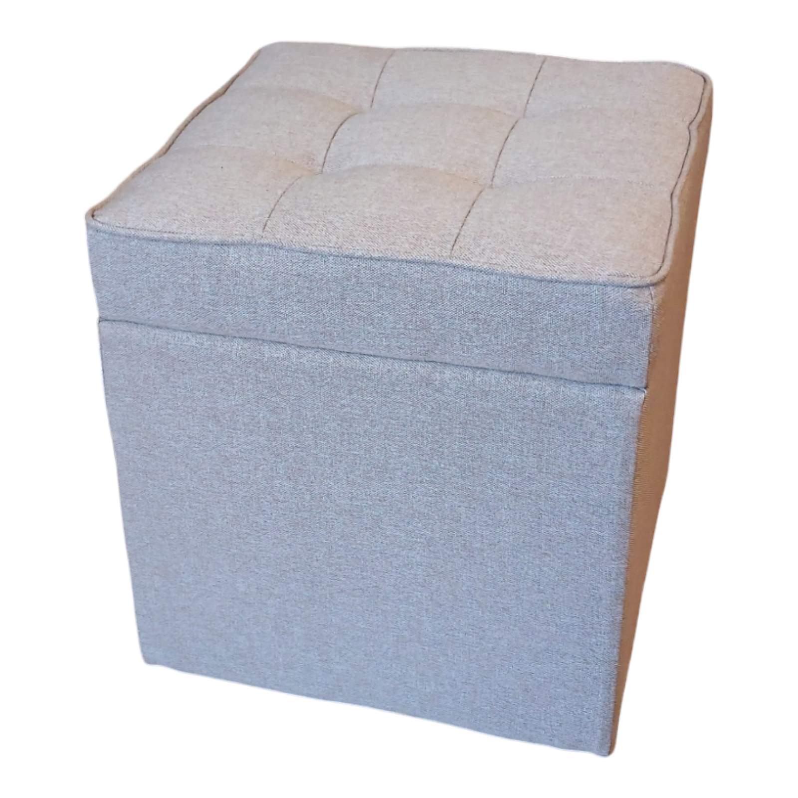 Пуф квадратний Люкс з нішою рогожка Бонус 40х40х43 см Капуччино - фото 1 Пуф квадратний Люкс з нішою рогожка Бонус 40х40х43 см Капуччино - фото 1