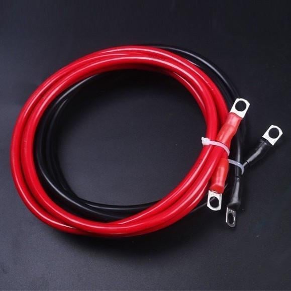 Кабель 4AWG 25 мм2 пара с клеммами М8 провод медь луженый силиконовый многожильный 1 м Черный/Черный (2462541301) - фото 2