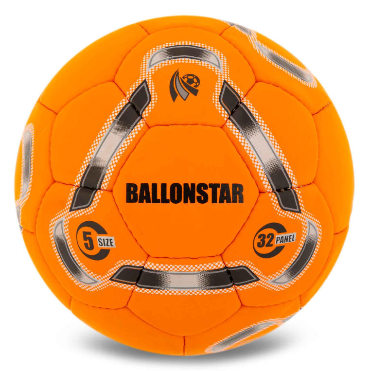Мяч футбольный BALLONSTAR FB-5155 №5 PU Гриппи сшит вручную Оранжевый (29655075)