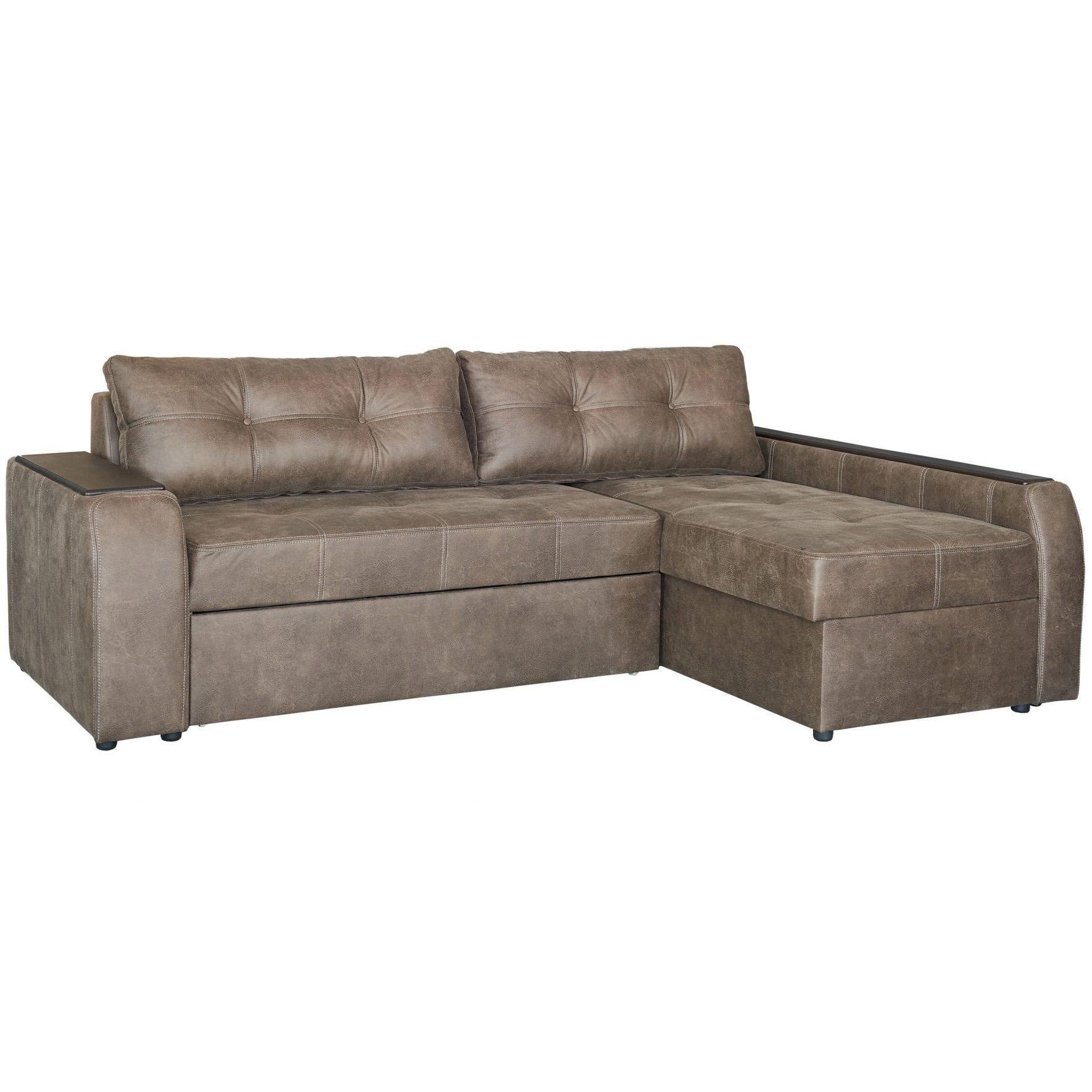 Диван кутовий розкладний Меблі-Сервіс Діна дельфін ДСП/метал тканина Лондон Коричневий