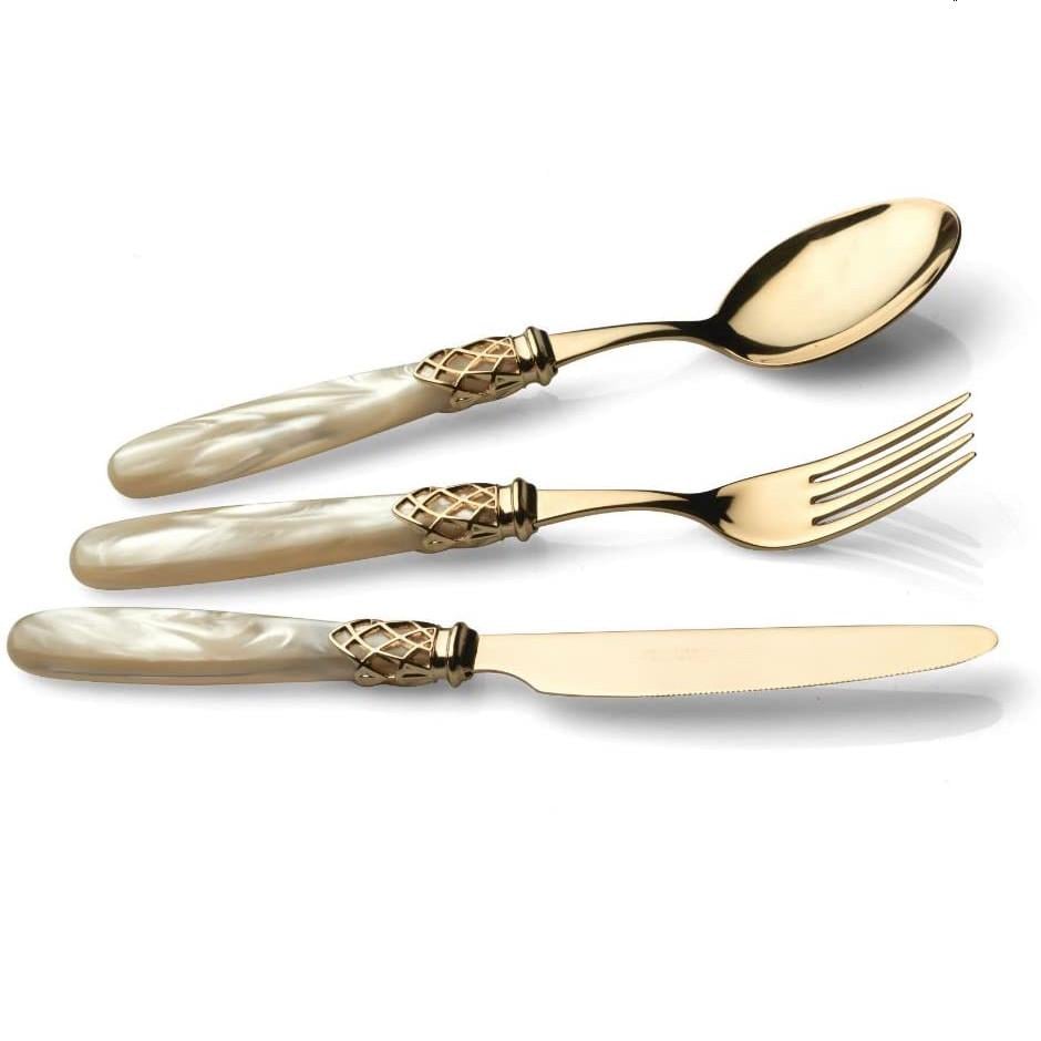 Набор столовых приборов Domus&Design France Gold Gold Champagne Pearl 24 шт. (CD28FRCGG/CH)