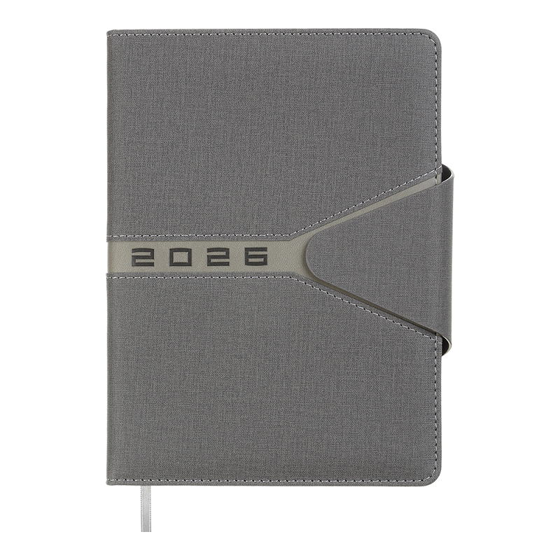 Дневник датированный на 2026 р. NAVIGATOR A5 искусственная кожа/поролон Серый (BM.2124-09)