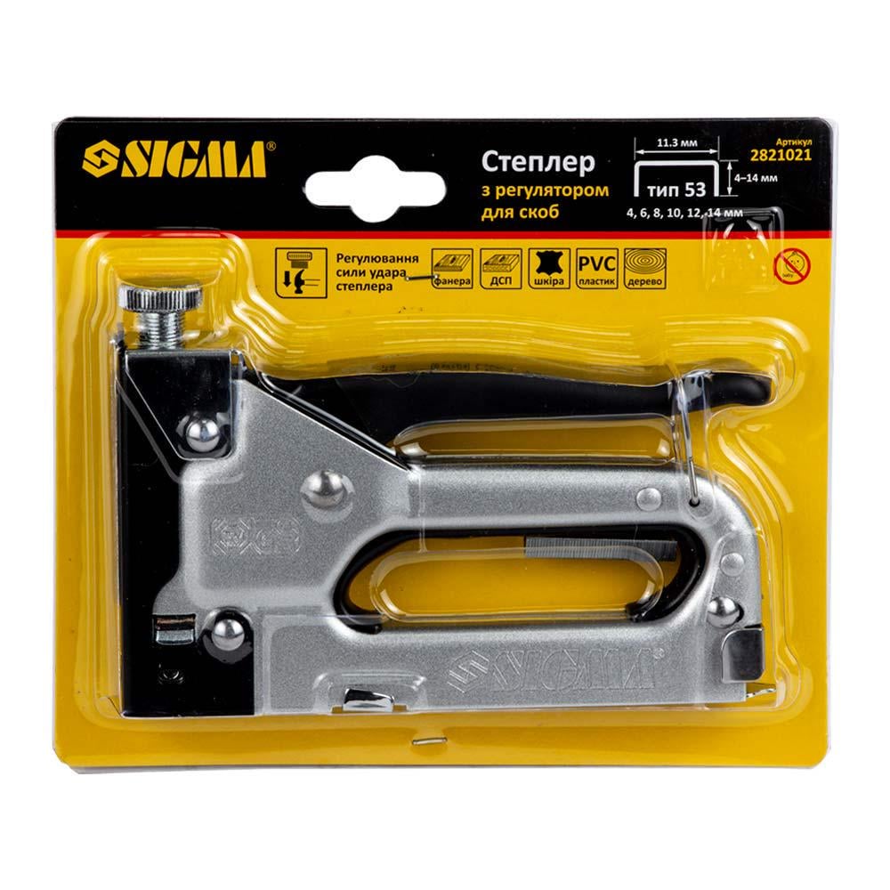 Степлер Sigma с регулятором для скоб 4-14 мм Хром (2821021) - фото 2