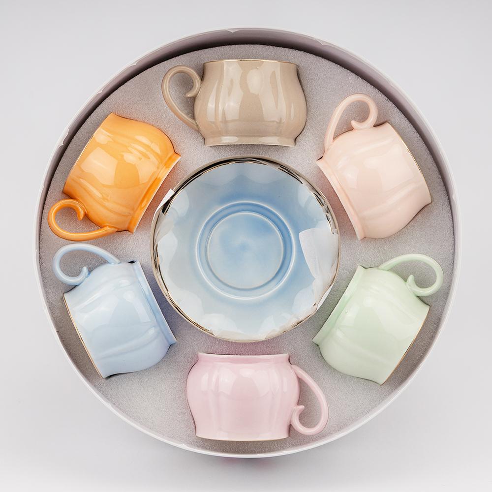 Набор чашек и блюдец Пастельное утро на 6 персон 220 мл (9292-001)