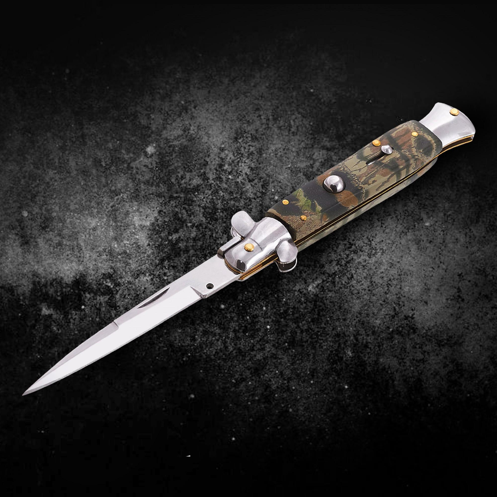 Ніж викидний на кнопці стилет дубок Камуфляжний (23931010)