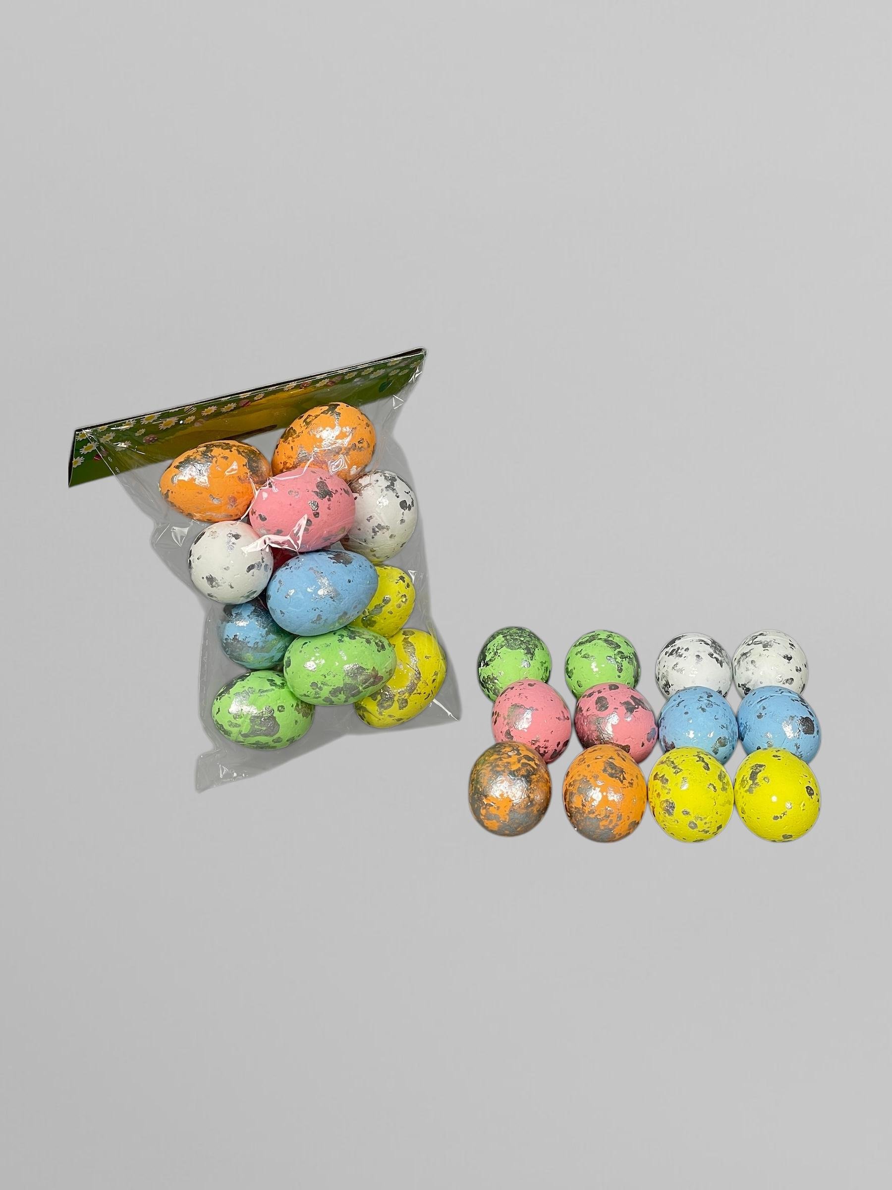 Искусственные яйца на Пасху с серебром 3х4 см 12 шт. Разноцветный (С0115) - фото 4 Искусственные яйца на Пасху с серебром 3х4 см 12 шт. Разноцветный (С0115) - фото 4