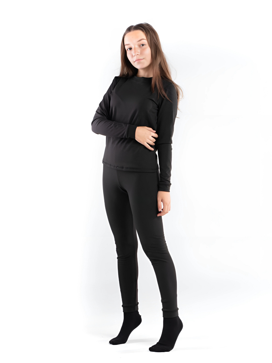 Термобелье детское на микрофлисе термолонгсливы/термокальсоны 146 см Черный (8199445120)