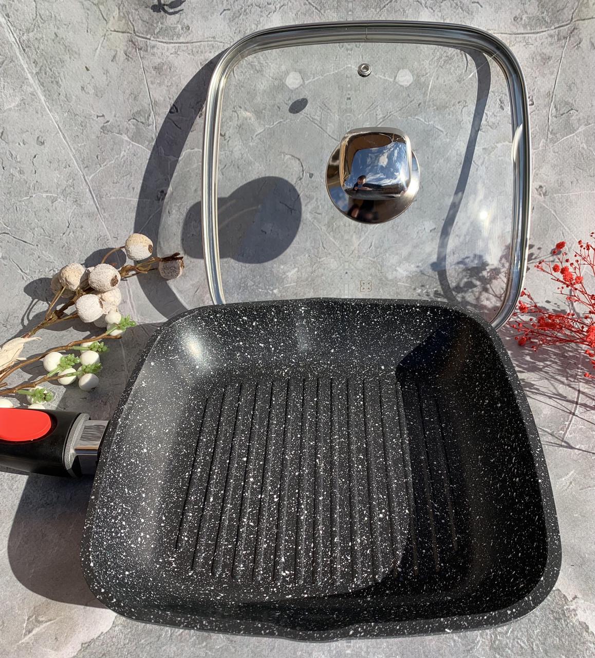 Сковорода-гриль зі знімною ручкою індукційне дно Edenberg EB-8129 мармурове антипригарне покриття 24 см (2530554850) - фото 5