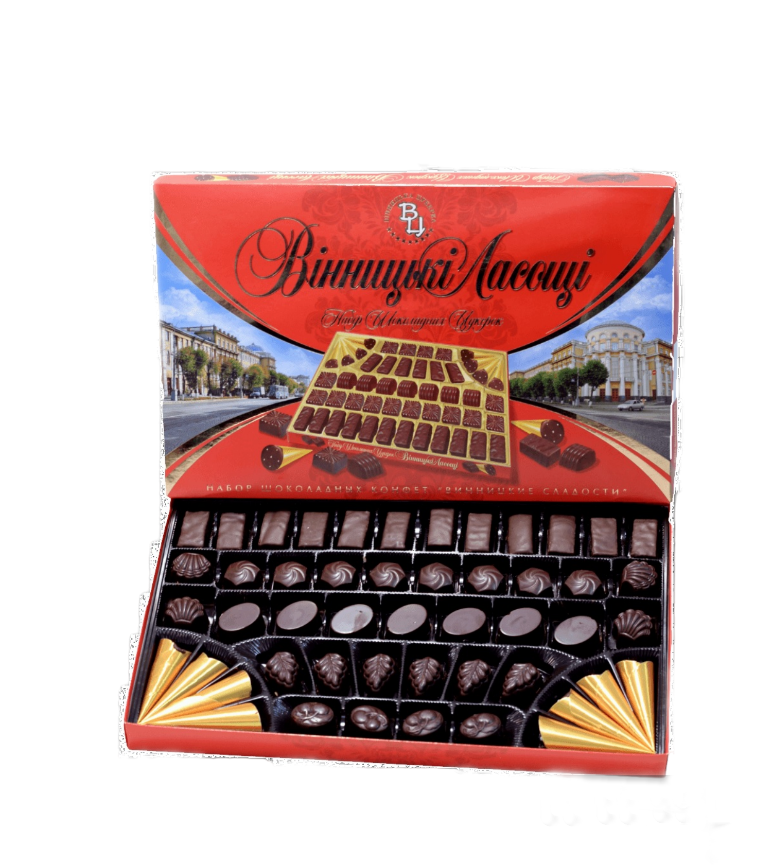 Набор конфет Винницкие лакомства Ассорти с шоколадно-джемовой и сливочной начинками 650 г (53931)