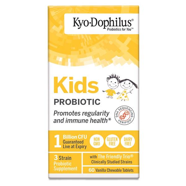 Комплекс для профилактики пищеварения у детей Kyolic Kyo-Dophilus Kids Probiotic Vanilla 60 жевательных таблеток (000020944)