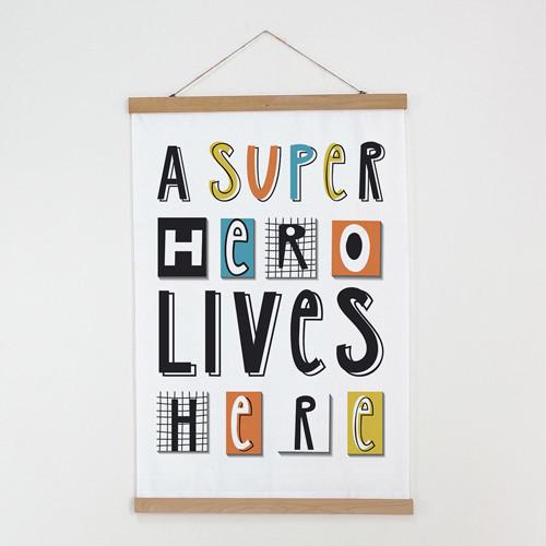 Постер тканевый на стену A super hero lives here 60х93 см (TPSR_22S058)