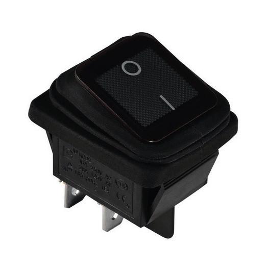 Переключатель влагозащищенный TechnoSystems KCD2-201W B/B Black (1554871050)