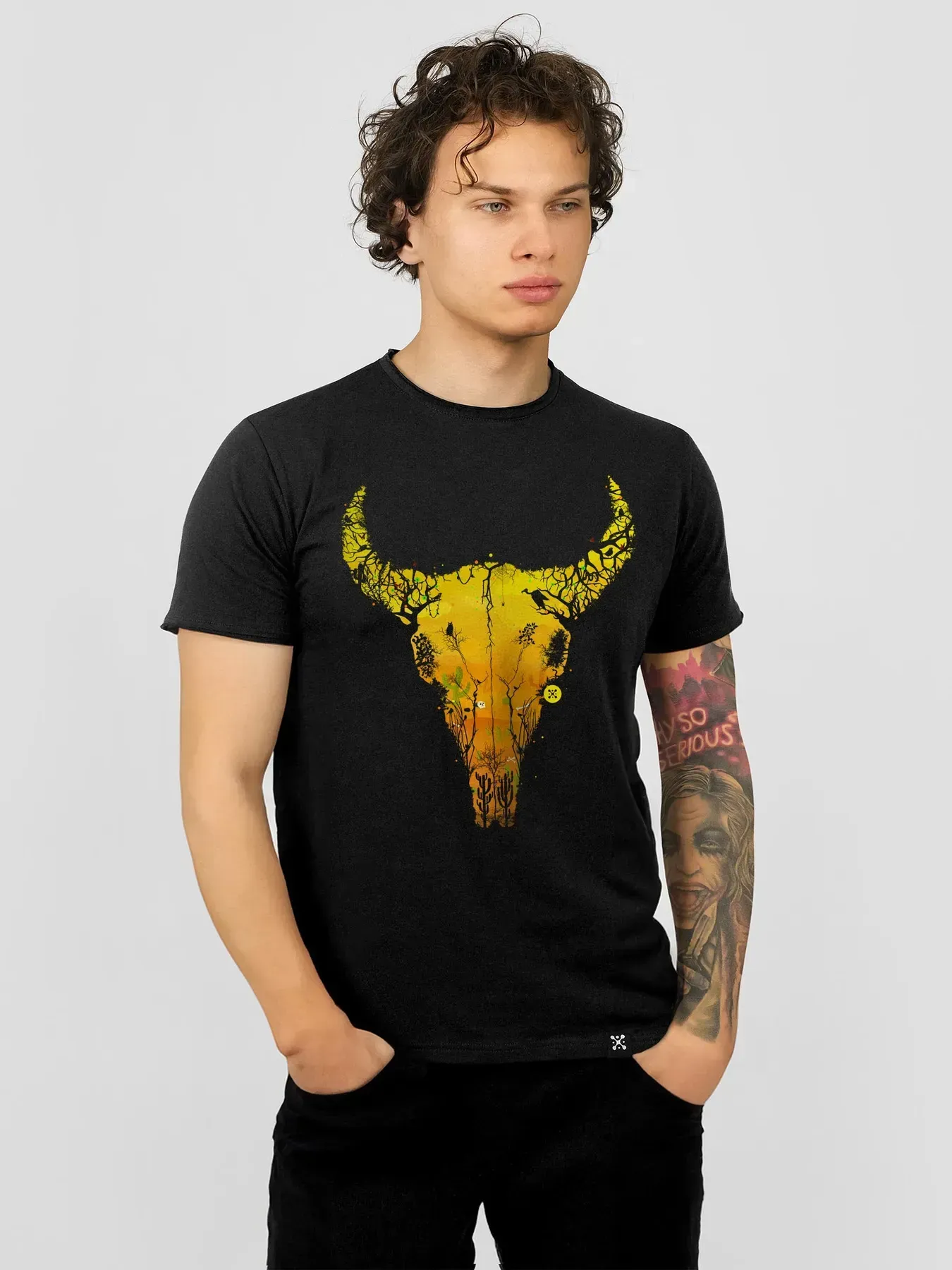 Футболка мужская Desert Cow Skull L Черный (26871679)