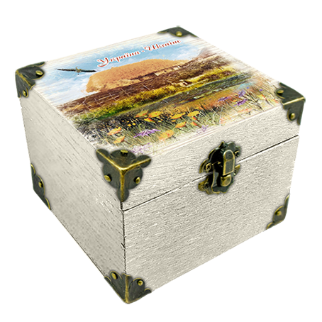 Шкатулка эко декоративная Украина Дом с озером 10х10 см Белый (укш01б10х10)