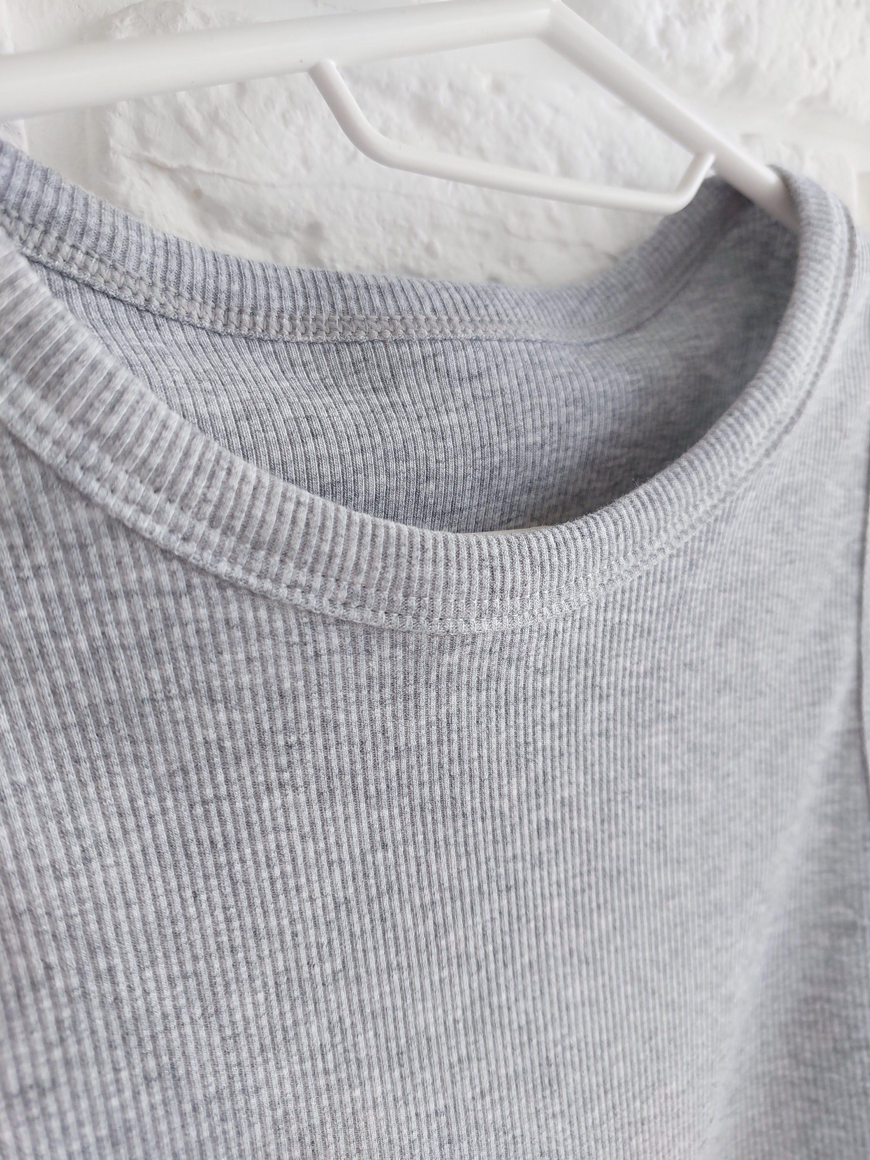 Майка женская в рубчик Ouno L Серый ( F377-2) - фото 4