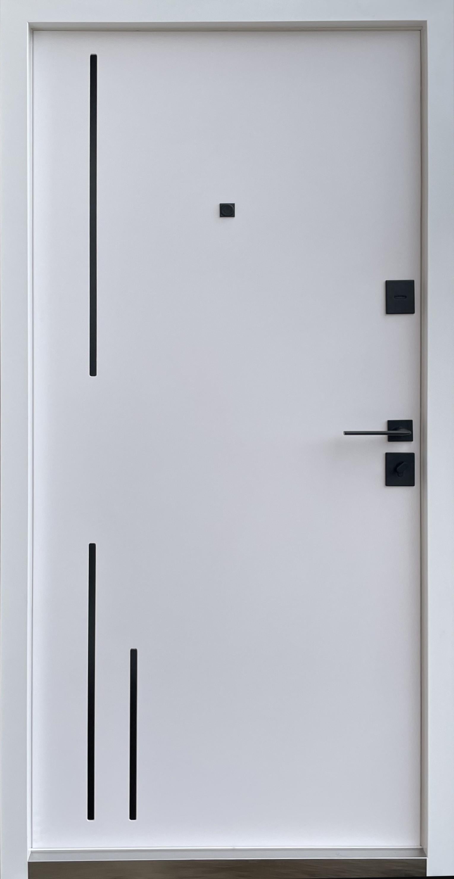 Дверь входная в квартиру QDoors Премиум Триони-Ак левая 850х2050 мм Антрацит/Белая шагрень (15)