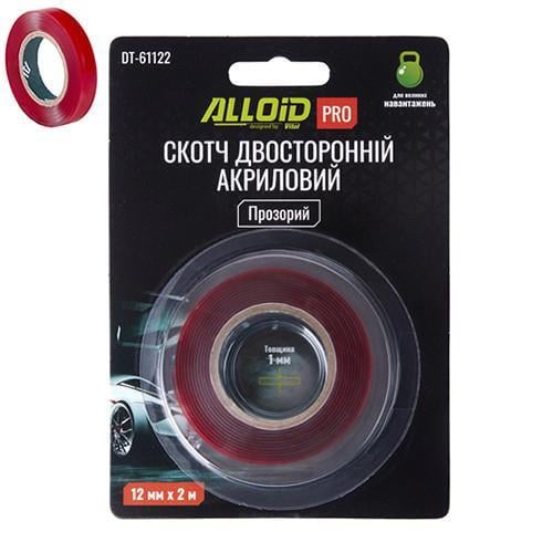 Скотч двухсторонний Alloid Pro 12 мм x 2 м прозрачный 1 мм блистер - фото 3 Скотч двухсторонний Alloid Pro 12 мм x 2 м прозрачный 1 мм блистер - фото 3