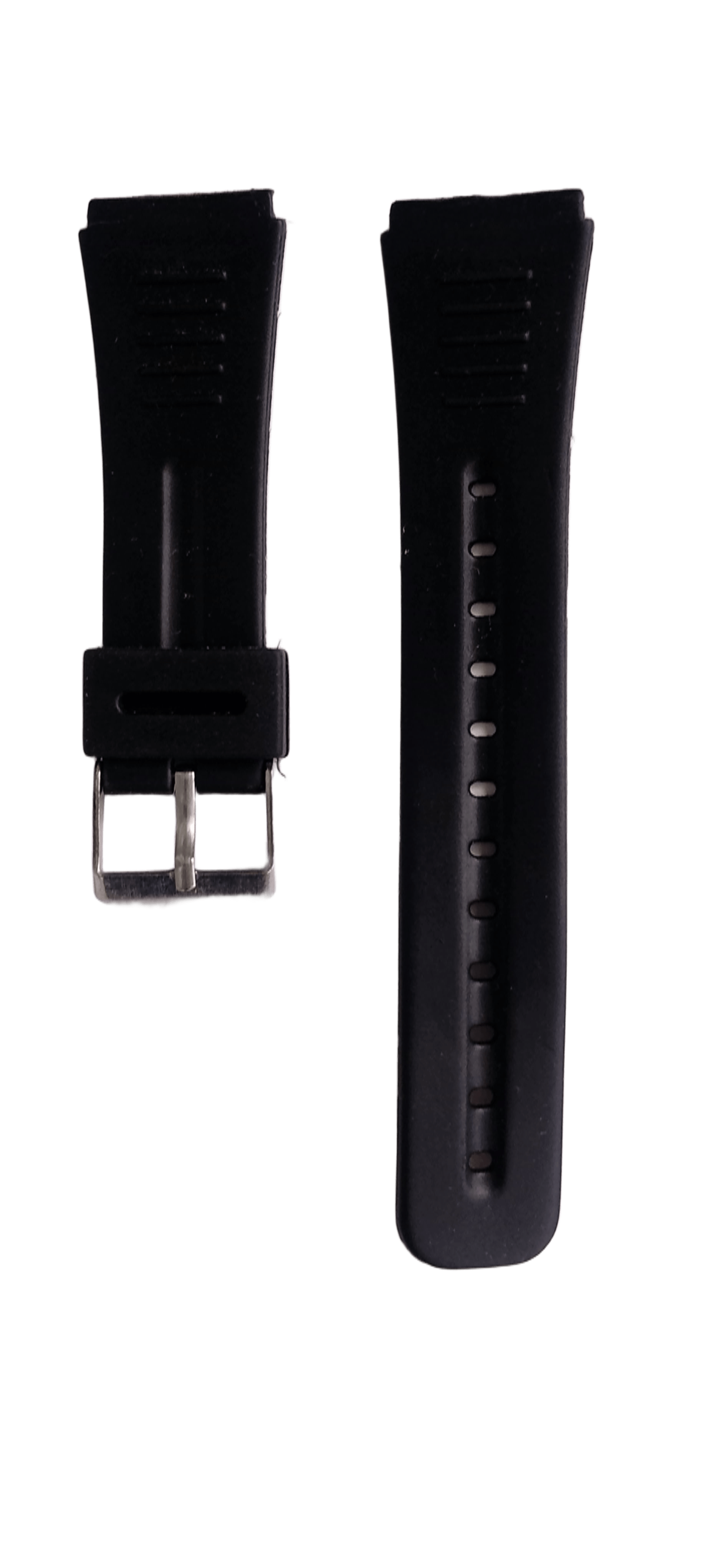 Ремешок для часов резиново-пластиковый 22х180 мм Черный (2473)