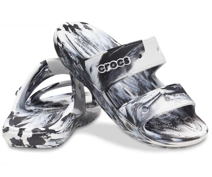 Слайды Crocs Classic Marbled р. М12/EUR 46-47 White/Black (10171718)