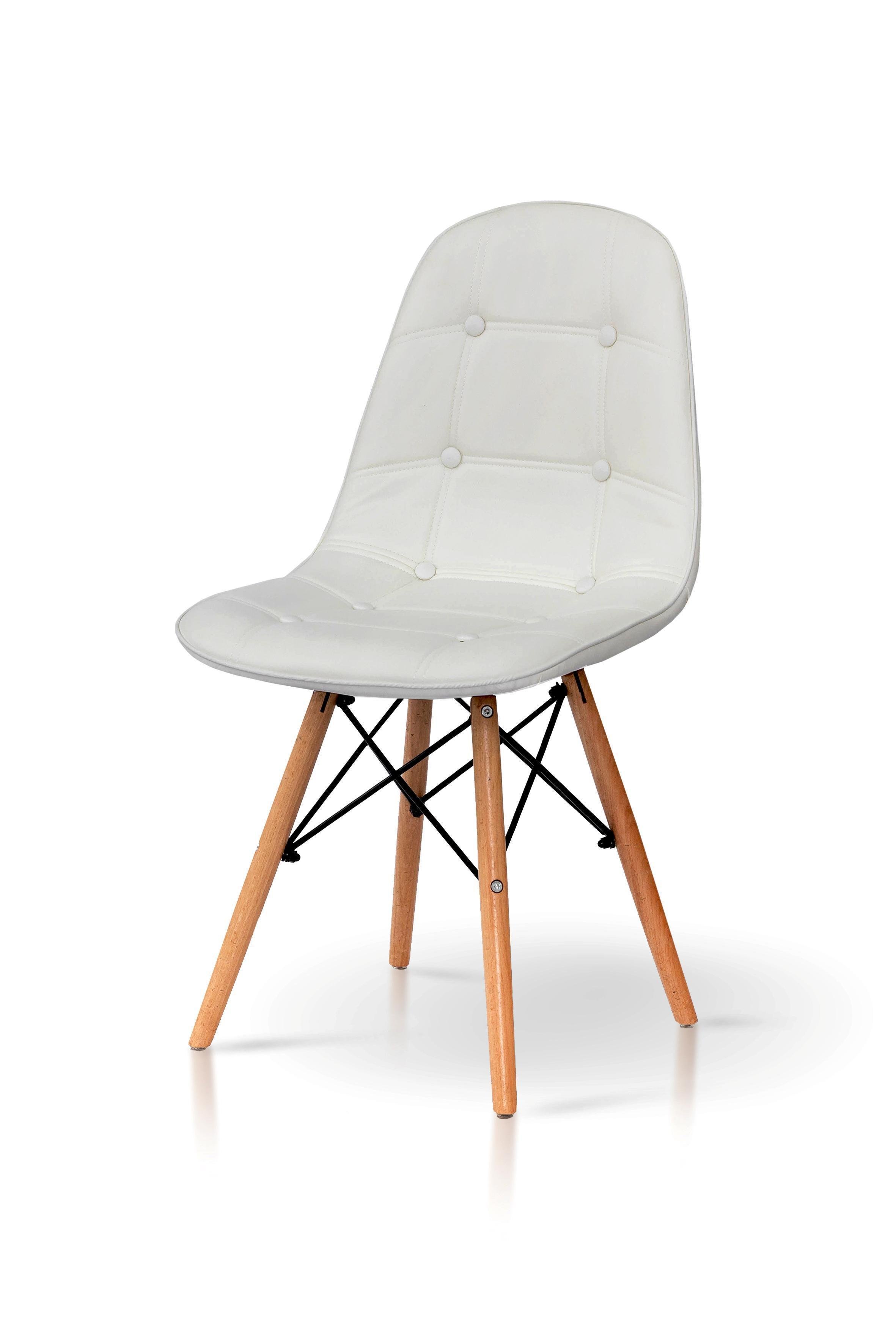 Стілець для кухні та вітальні Джастін Justin шкірзам 460х840х500 мм Білий (GAА0050649)