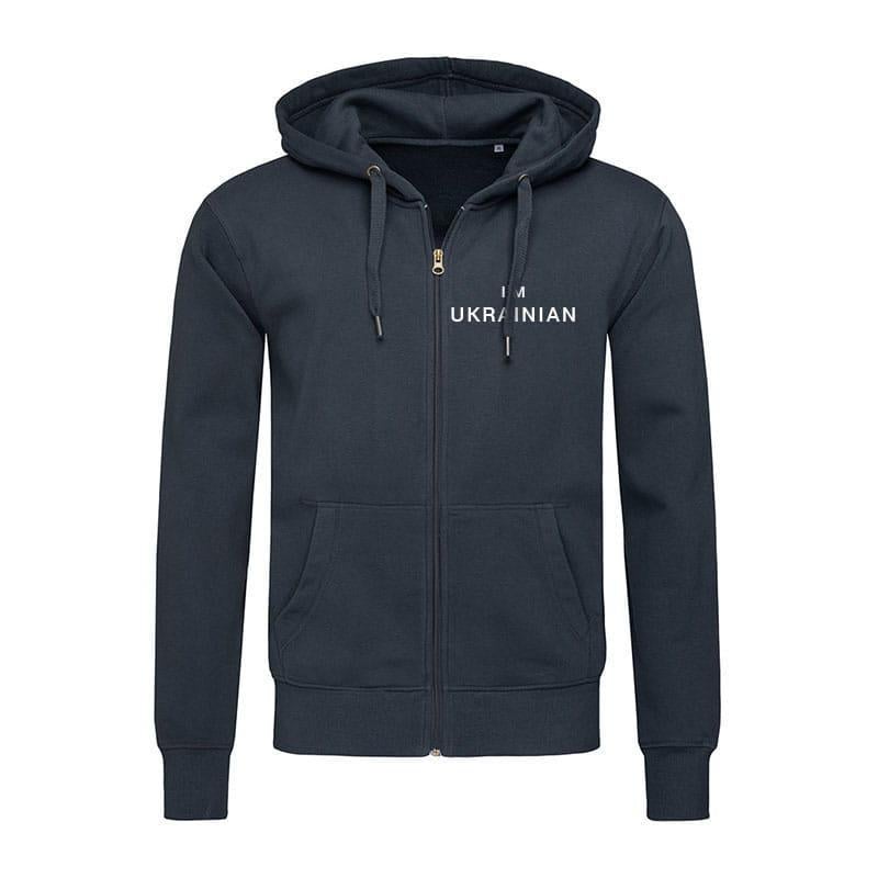 Худі з патріотичним принтом "I'm Ukrainian" на блискавці M Темно-синій (UA-ST5610-BLM-S)