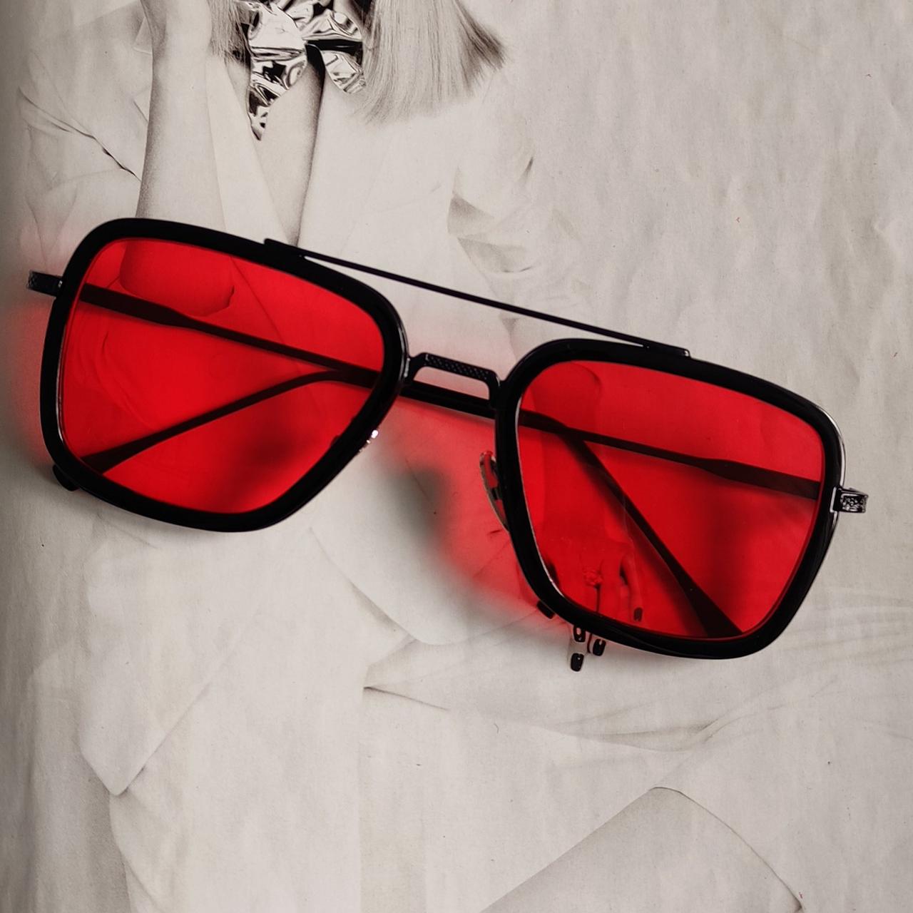 Солнцезащитные очки Тони Старка Красный с черным