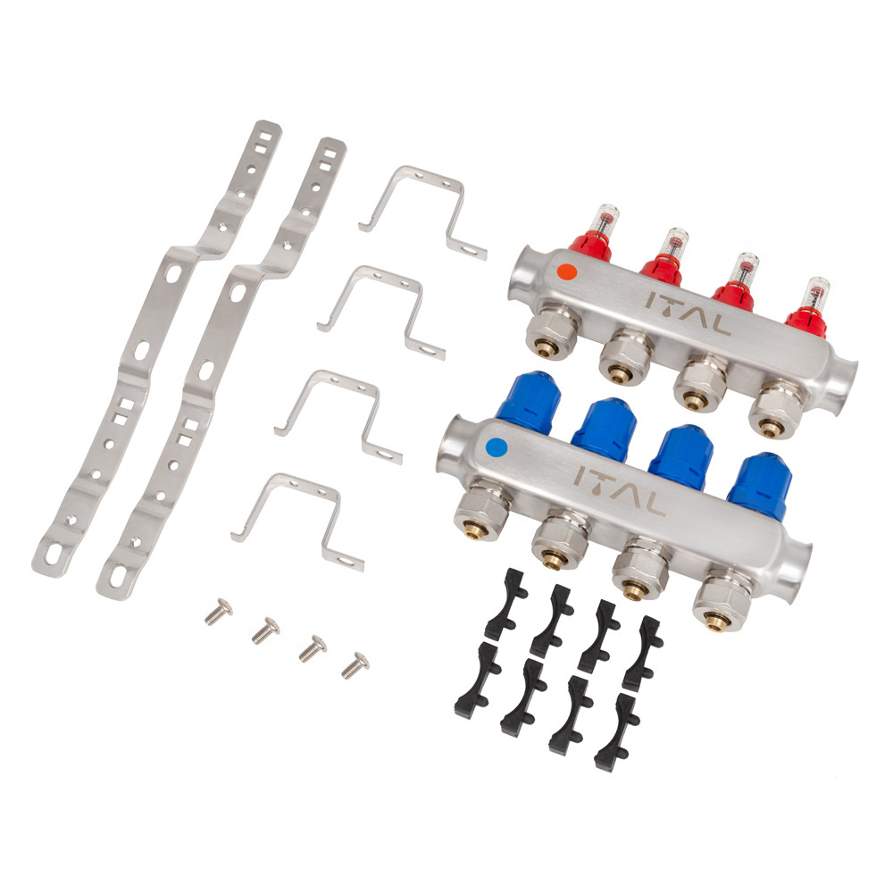Колекторний блок з витратомірами ITAL HC1-04 3/4" Ek нержавіюча сталь (SQ-1047069) - фото 2