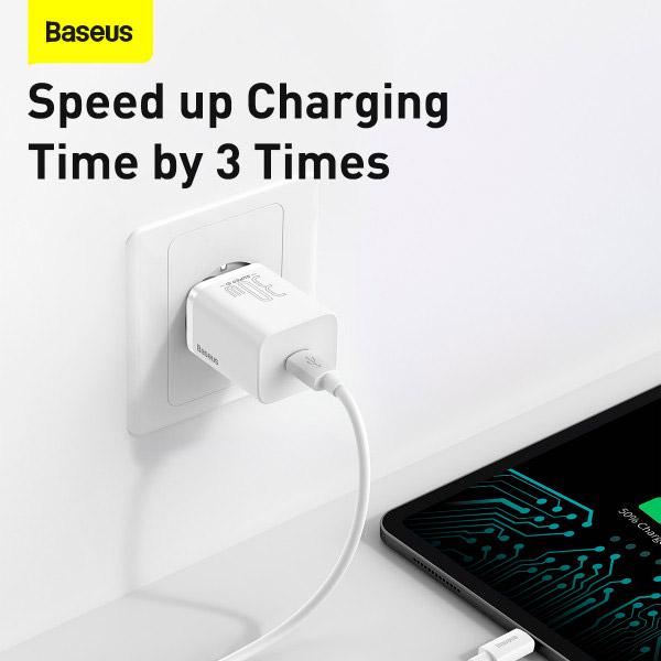 Зарядное устройство сетевое Baseus Super Si Quick Charger 1C 25 W White (CCSP020102) - фото 6