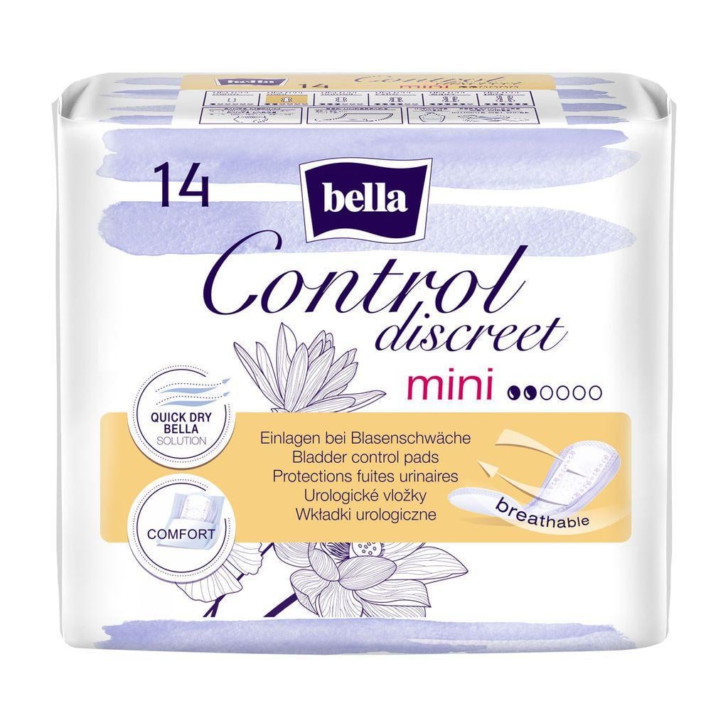 Прокладки женские урологические Bella Control Discreet Mini 2 капли 14 шт. Прокладки женские урологические Bella Control Discreet Mini 2 капли 14 шт.