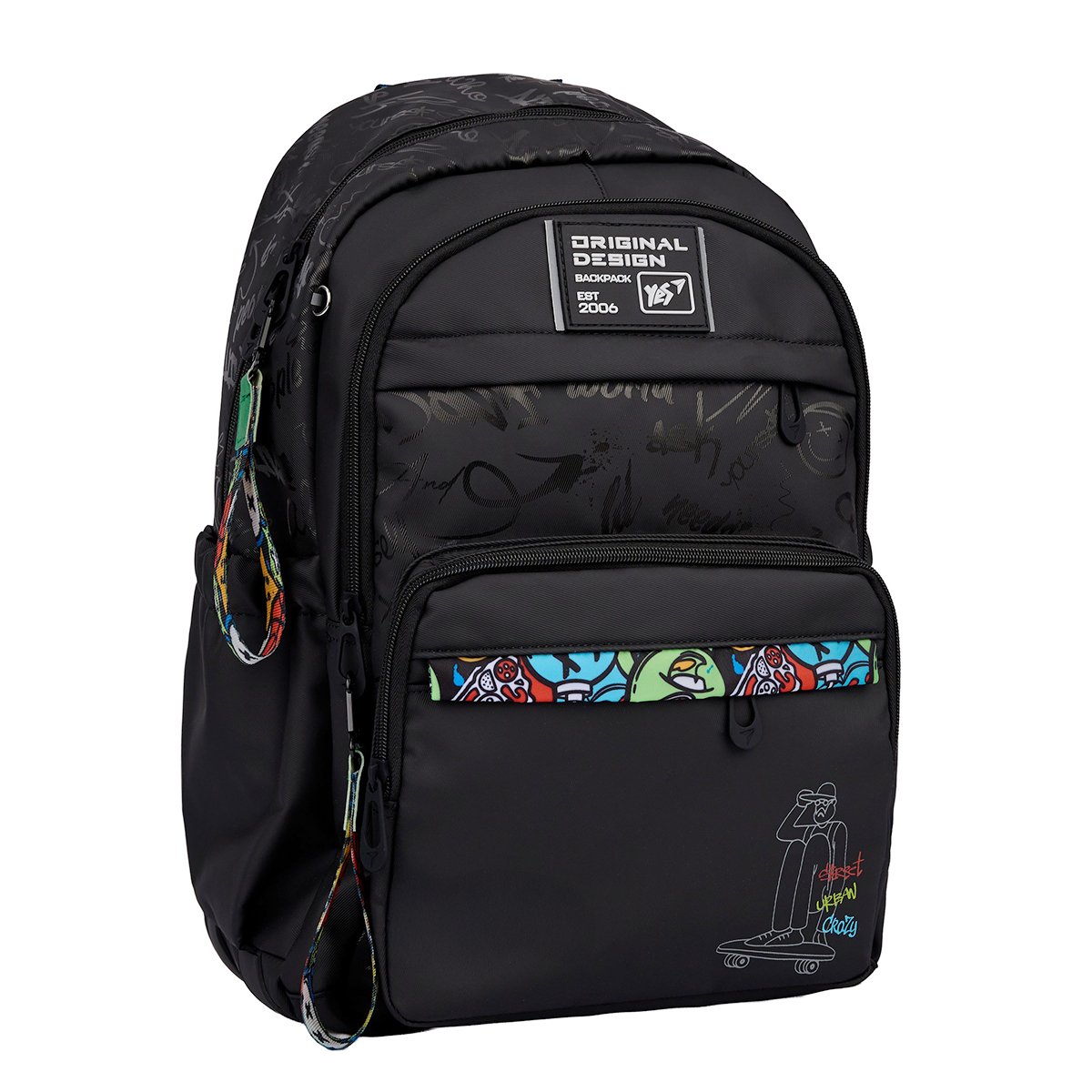 Рюкзак школьный YES TS-47 Street Style 45,5х31,5х15,5 см Черный (559917)
