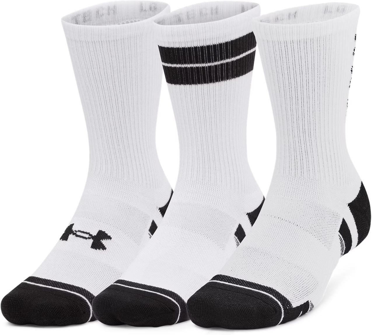 Носки Under Armour PERFORMANCE TECH 3PK CREW SOCKS 3 пары M Белый (1379515-101)