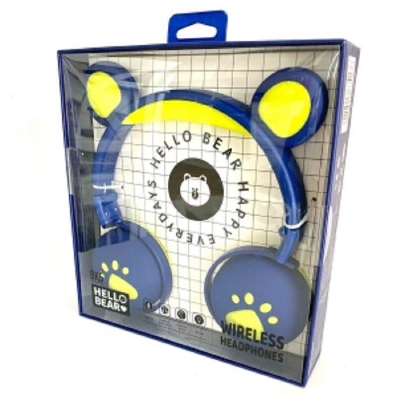 Наушники беспроводные детские ВК-5 с микрофоном с ушками LED Синий (26389236) - фото 5