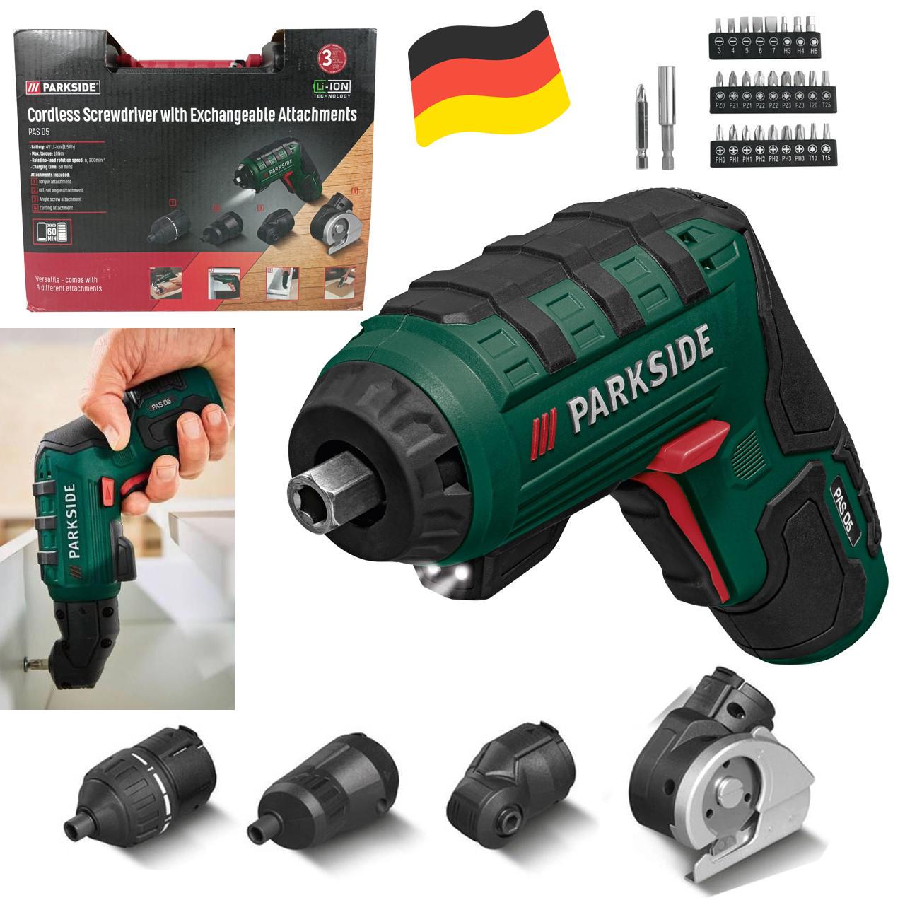 Отвертка-шуруповерт аккумуляторная PARKSIDE PAS D5 4в1 4V 1500 mAh 10 Nm - фото 11 Отвертка-шуруповерт аккумуляторная PARKSIDE PAS D5 4в1 4V 1500 mAh 10 Nm - фото 11