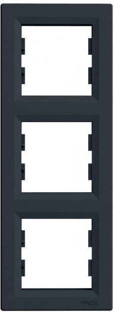 Рамка 3 поста вертикальная Schneider Electric EPH5810371 Asfora пластик Антрацит (10190151)