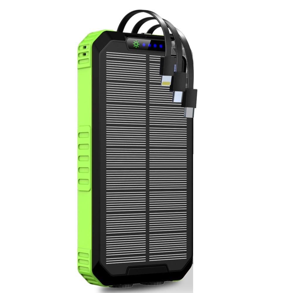 Павербанк с солнечной панелью VHG DN49 Wireless Solar Power Charger 30000 mAh Green