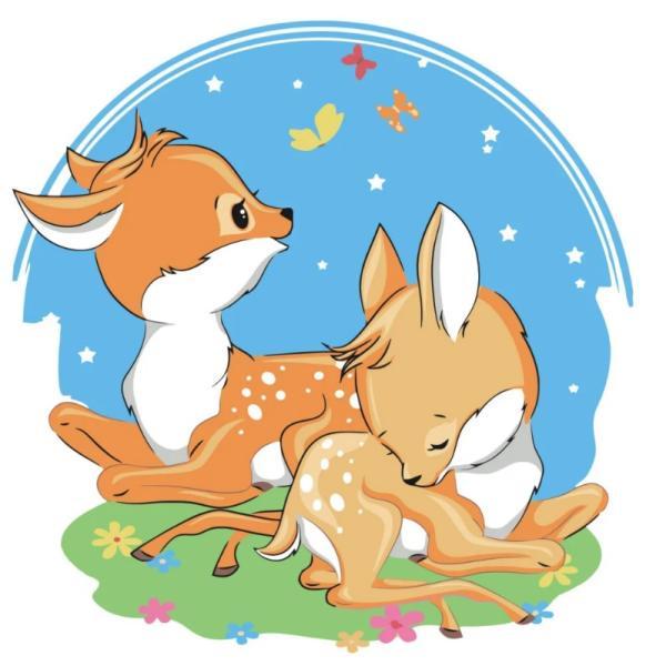 Картина по номерам Strateg Животные Семейство оленей 30х30 см в термопакете (ES038-mt)