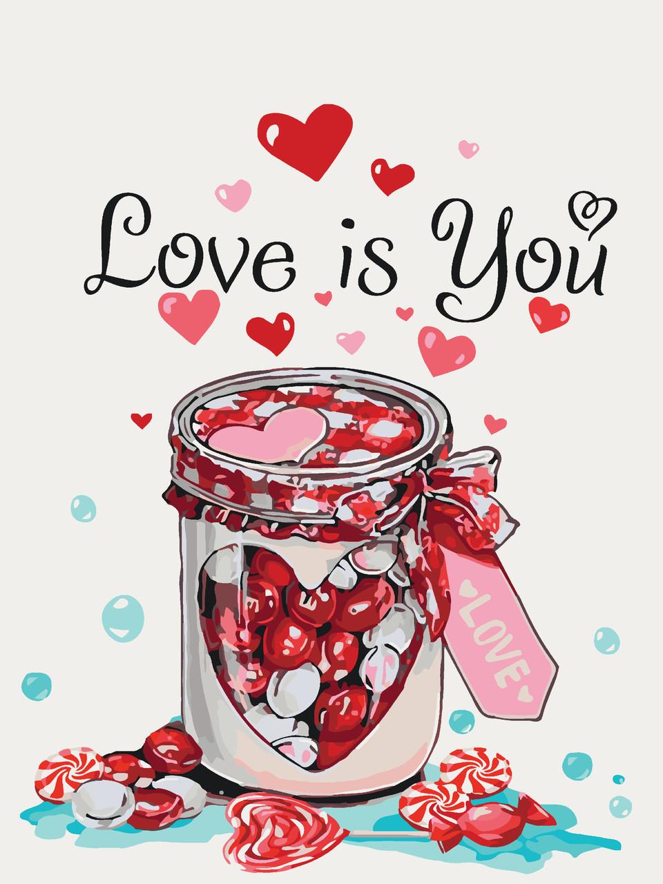 Картина по номерам Идейка Love is you 30x40 см (skl-КНО5526)