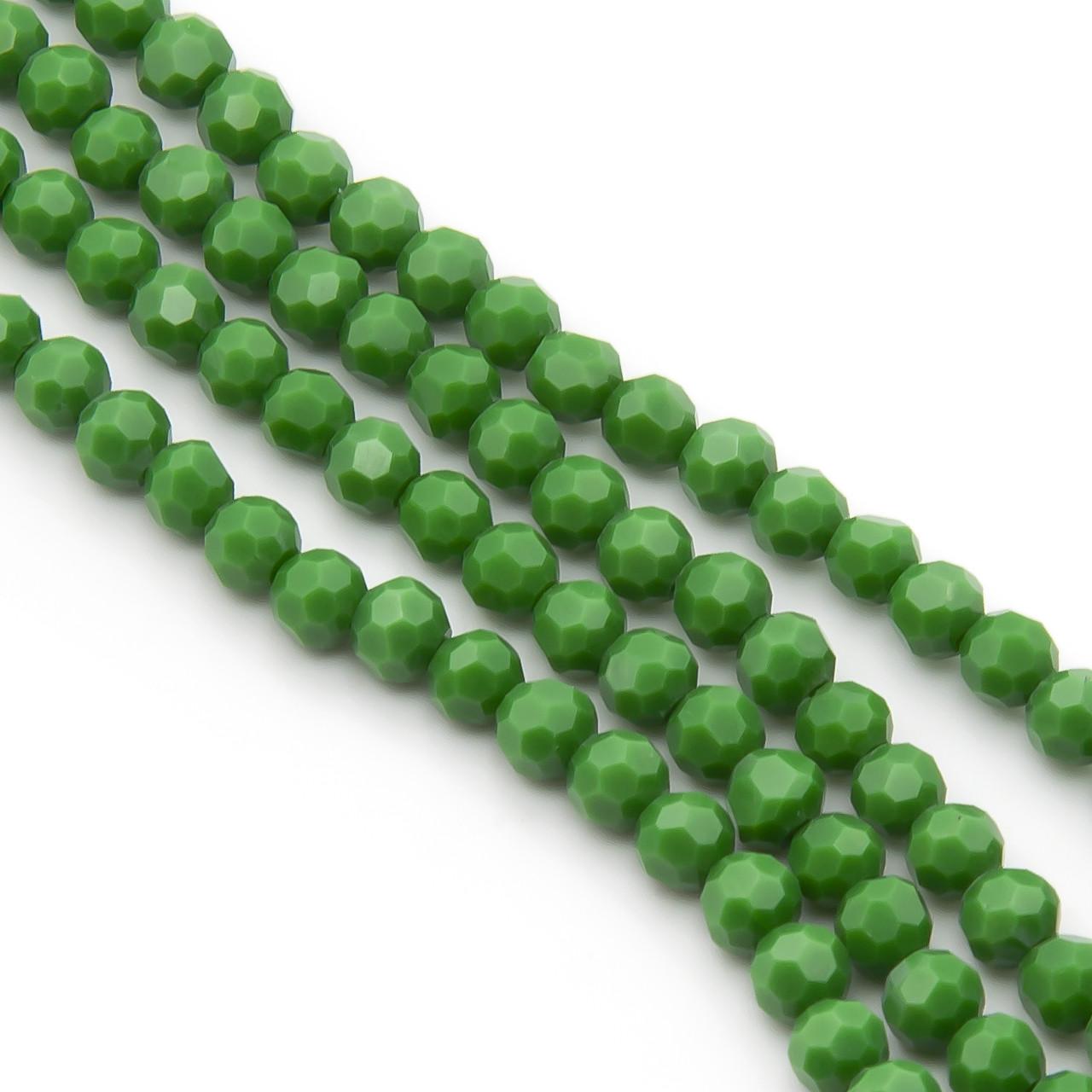Бусины хрусталь огранка шар 95 шт. 37 см 4 мм Зеленый (БС0004х05)