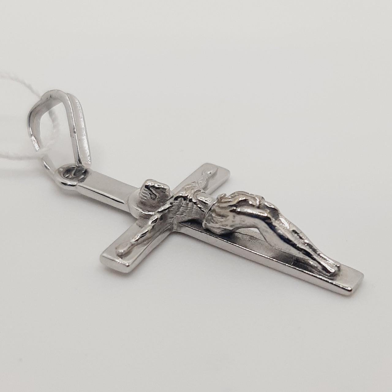 Крестик золото спаси и сохрани белое золото 585° 2,02 г (240110в)