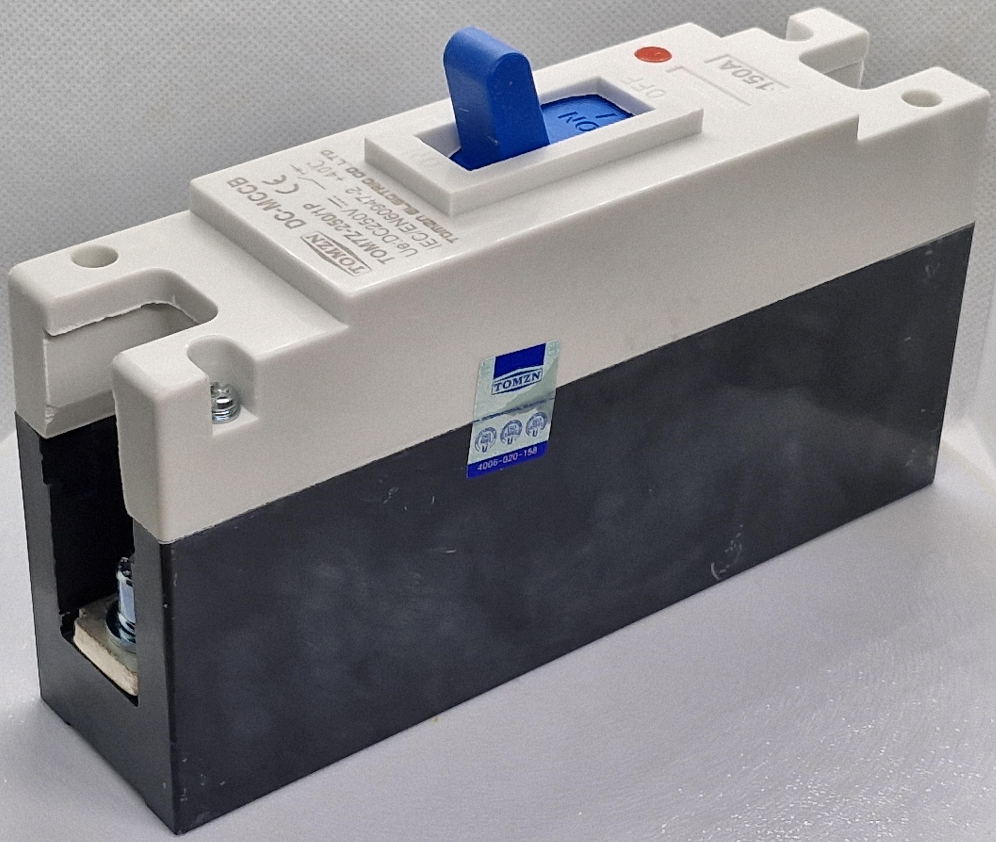 Вимикач постійного струму TOMZN автоматичний DC 150 ампер великорозмірний під болтове підєднання до 250 В (DC-MCCB-150A) - фото 9 Вимикач постійного струму TOMZN автоматичний DC 150 ампер великорозмірний під болтове підєднання до 250 В (DC-MCCB-150A) - фото 9