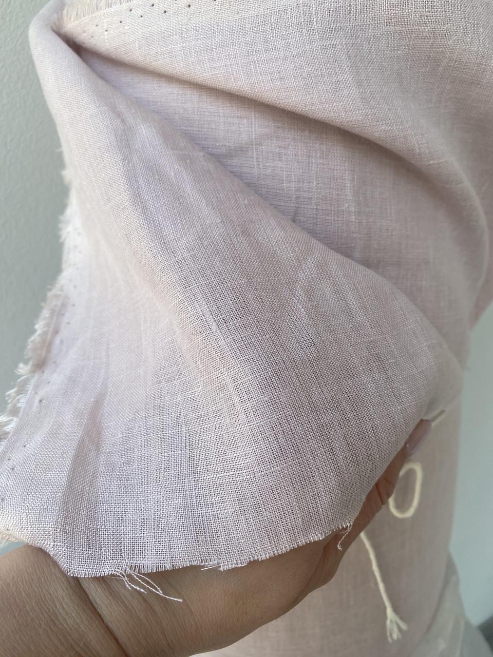 Ткань LINEN PLUS льняная 260 см 1804 Бледно-розовый - фото 5