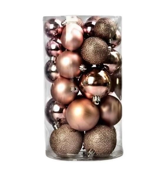 Шарики новогодние Stenson 9638 4-6 см 30 шт. Pink (13379208)