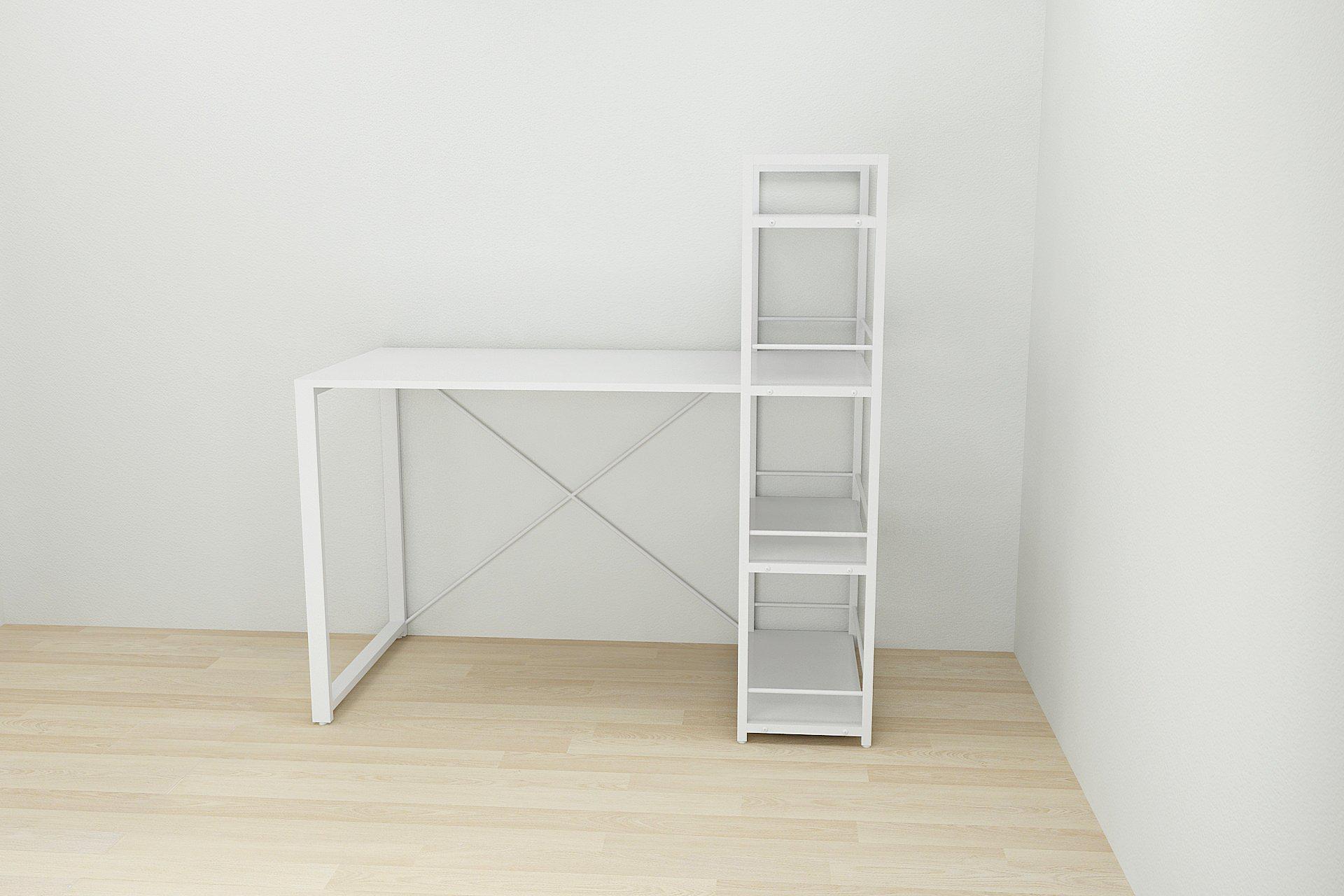 Письменный стол Ferrum-decor Konekt с этажеркой металл/ДСП 16 мм Белый/Белый (FRD-104225) - фото 5